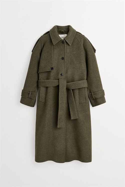 SKALL STUDIO MANILLA COAT DARK GREEN TWILL